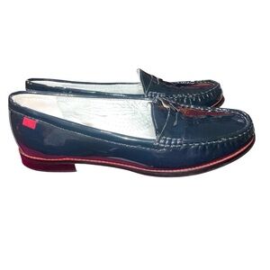 Marc Joseph East Village blue Patent leather penny Loafer women’s 9.5